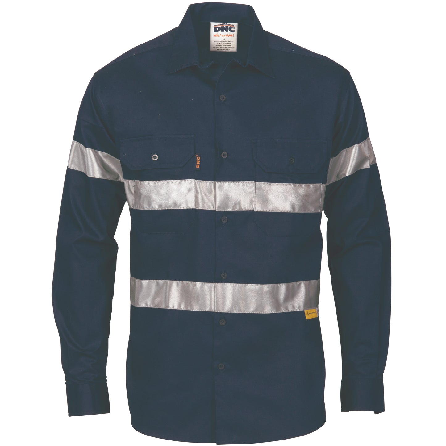 DNC HiVis Cool-Breeze Cotton Shirt with 3M 8910 R/Tape - Long sleeve 3885 - Star Uniforms Australia