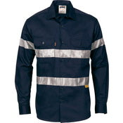 DNC HiVis Cool-Breeze Cotton Shirt with Generic R/Tape - Long sleeve 3967