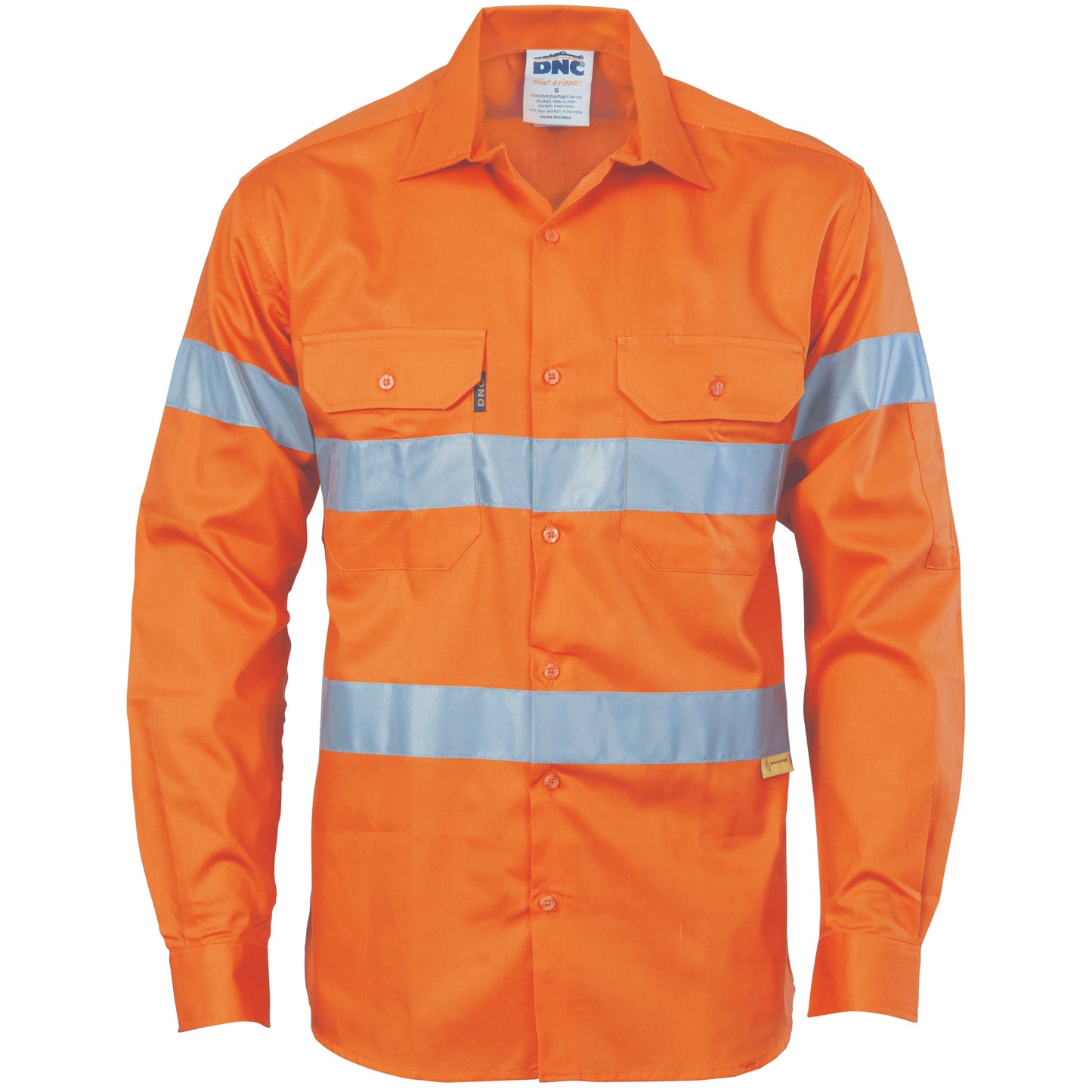 DNC HiVis Cool-Breeze Cotton Shirt with 3M 8910 R/Tape - Long sleeve 3885 - Star Uniforms Australia