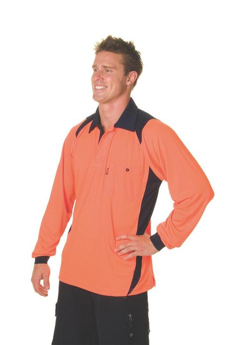 Dnc Hivis Two Tone Action Polo L/S (3894) - Star Uniforms Australia