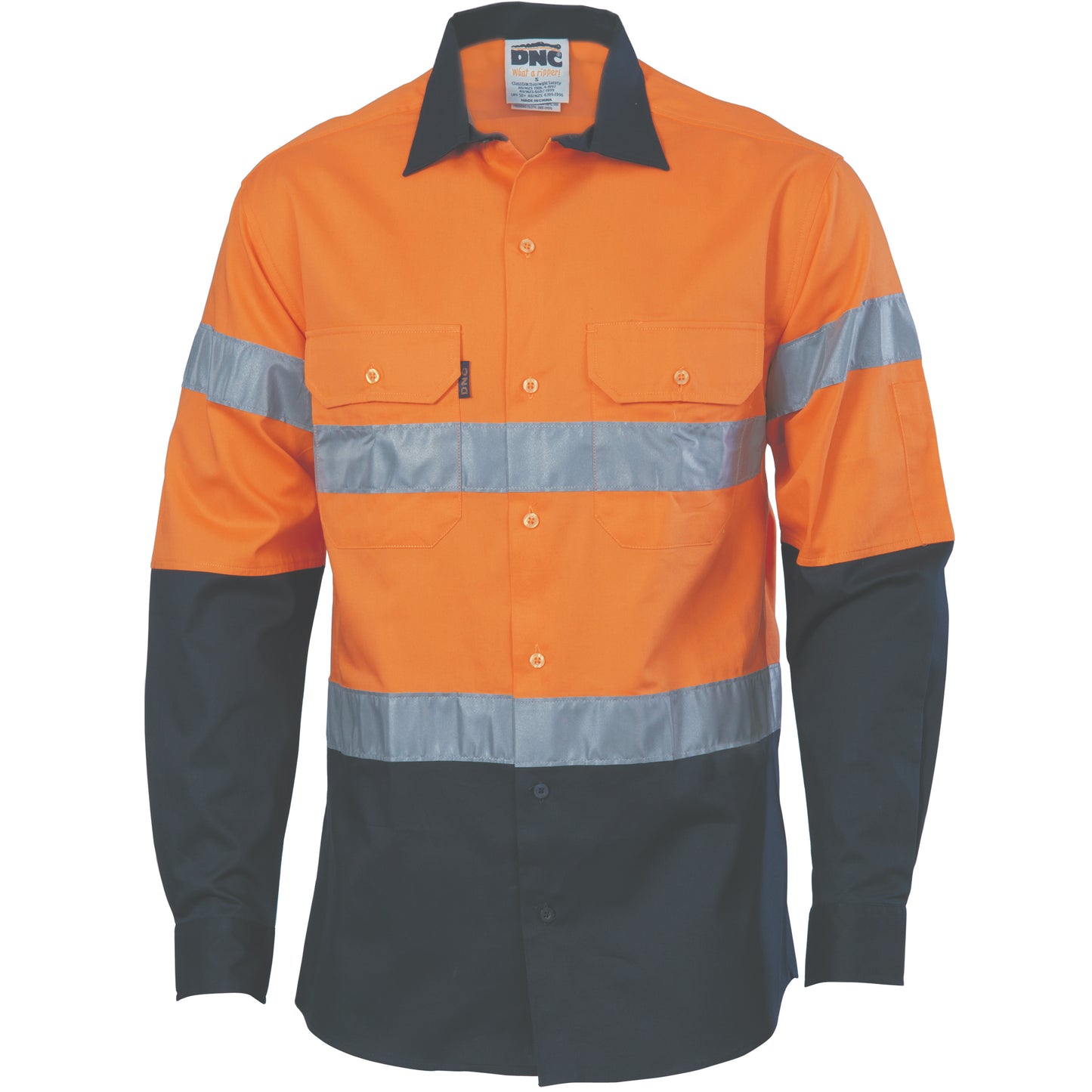 DNC HiVis Cool-Breeze Cotton Shirt with Generic R/Tape - Long sleeve 3966 - Star Uniforms Australia