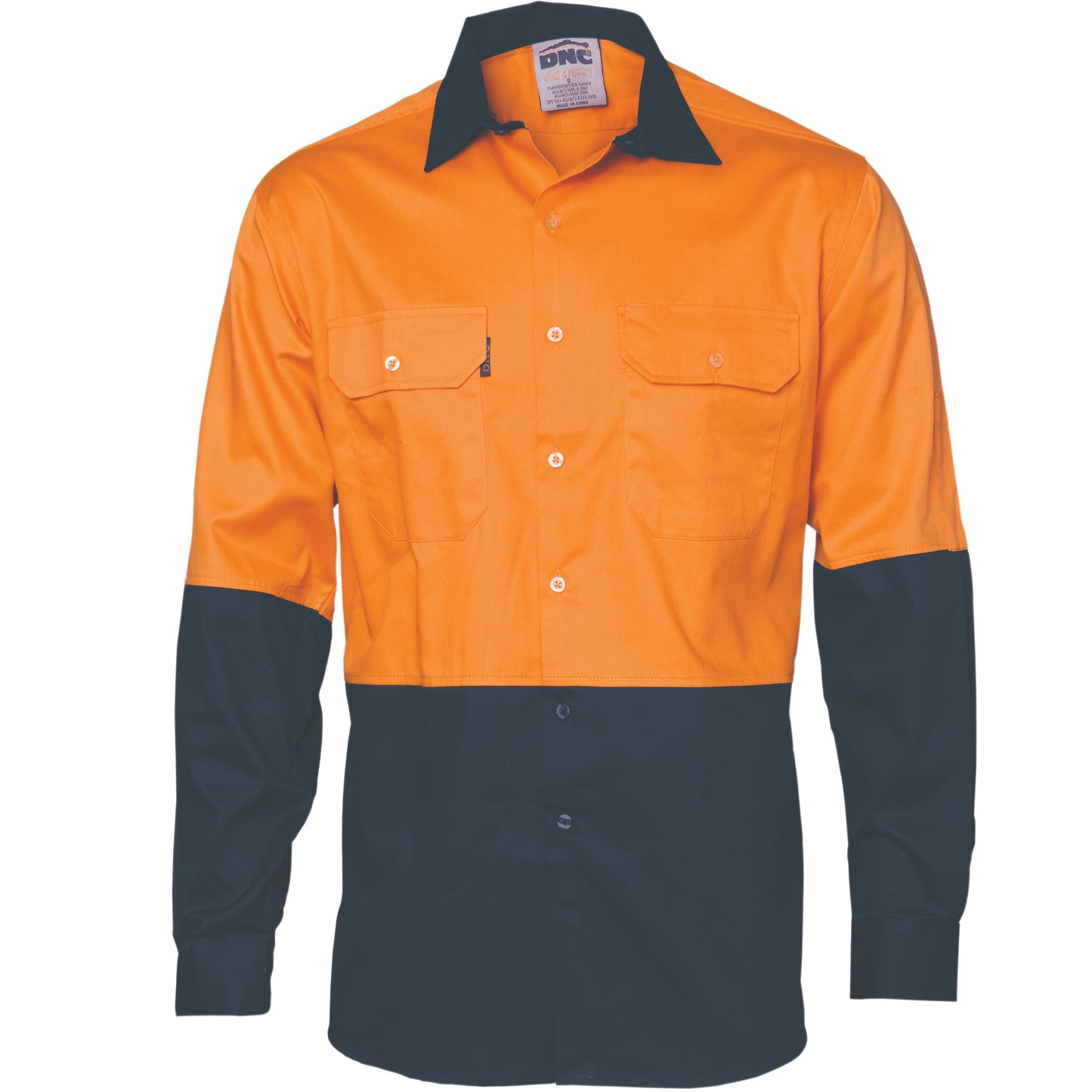 DNC HiVis Two Tone Cotton Drill Vented Shirt - Long Sleeve 3981 - Star Uniforms Australia