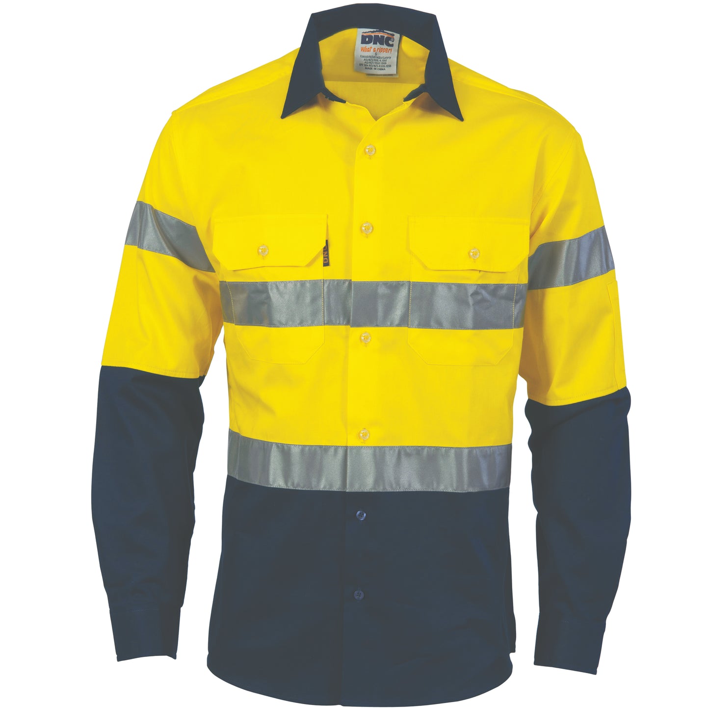 DNC HiVis D/N 2 Tone Drill Shirt with Generic R/Tape - long sleeve 3982 - Star Uniforms Australia