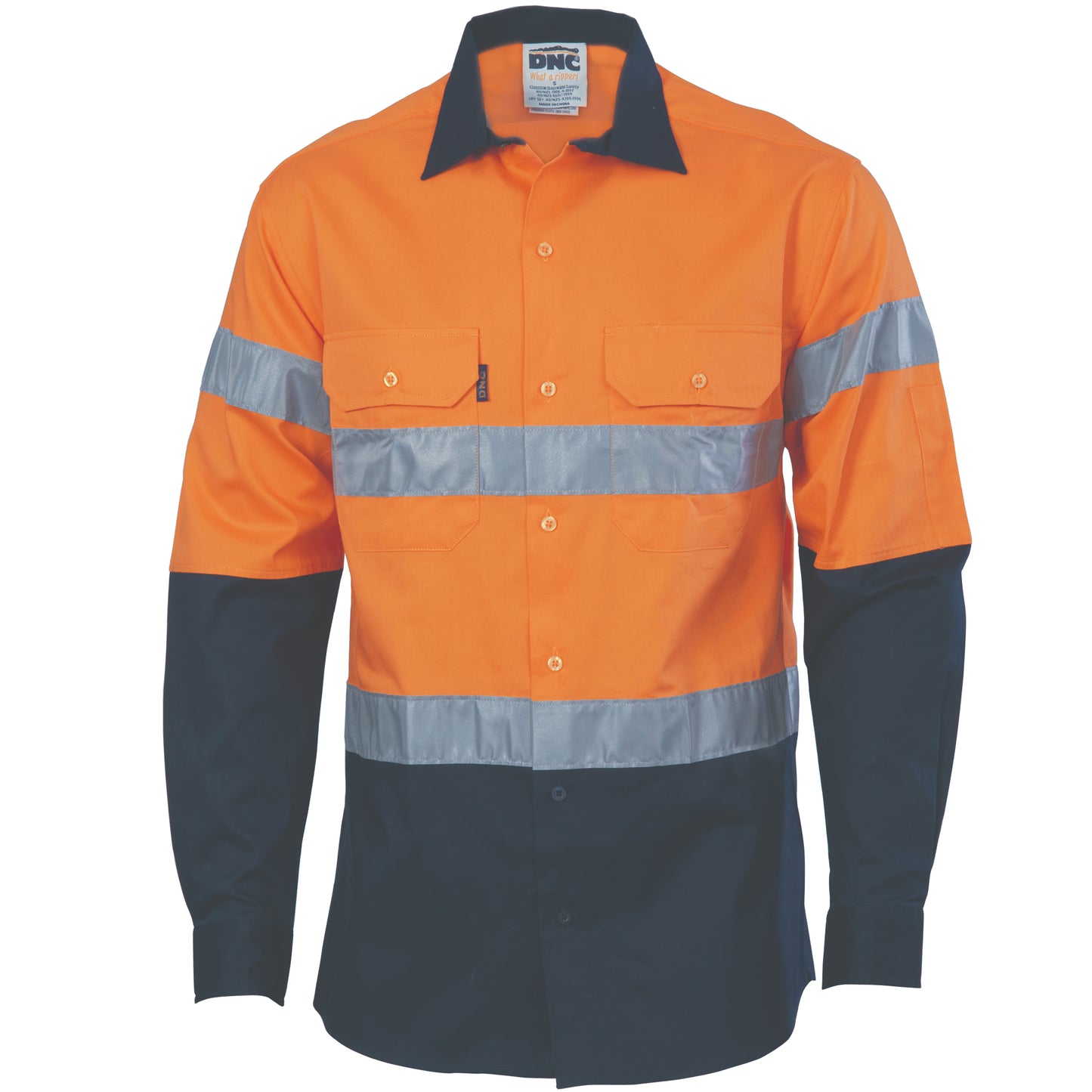 DNC HiVis D/N 2 Tone Drill Shirt with Generic R/Tape - long sleeve 3982 - Star Uniforms Australia