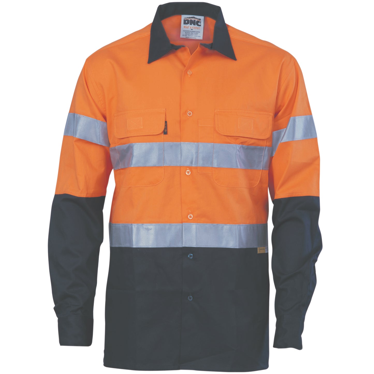 DNC HiVis Cool-Breeze Cotton Shirt with 3M 8906 R/Tape - Long sleeve 3988 - Star Uniforms Australia