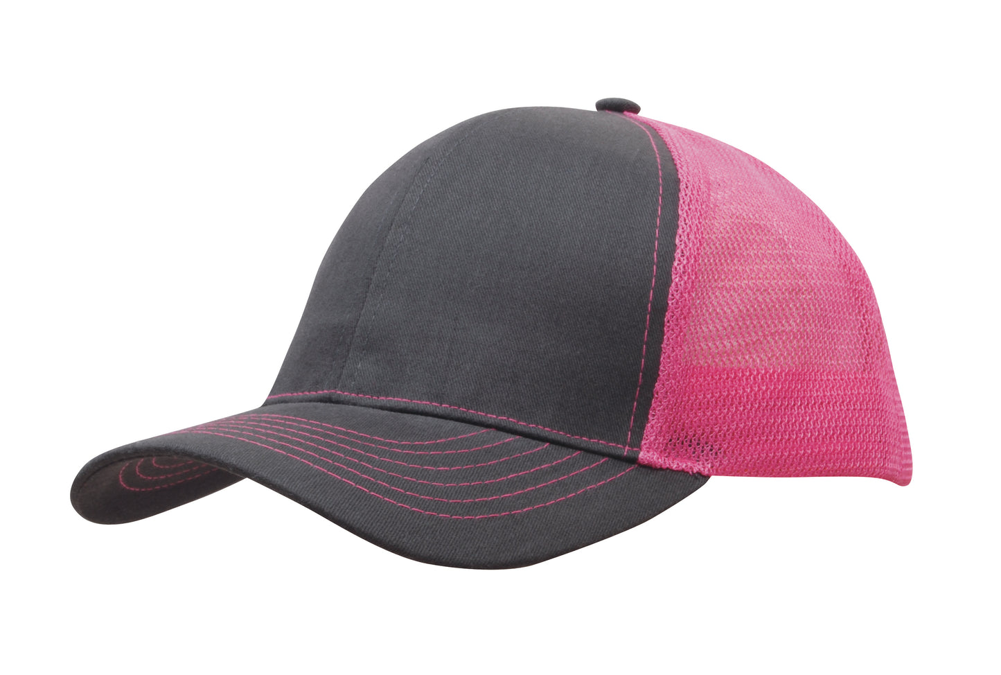 Headwear Brushed Cotton with Mesh Back Cap - 4002