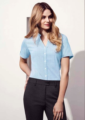 Biz Corporates Womens Bordeaux Short Sleeve Shirt 40112 - Star Uniforms Australia