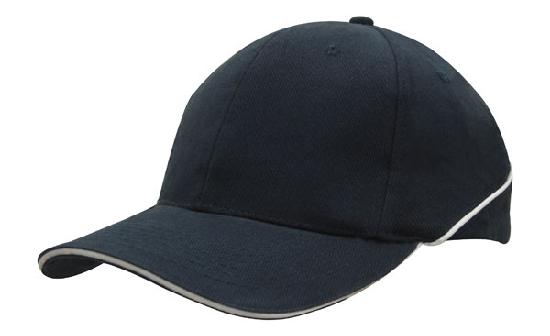 Headwear-Brushed Heavy Cotton with Crown Piping and Sandwich-4103
