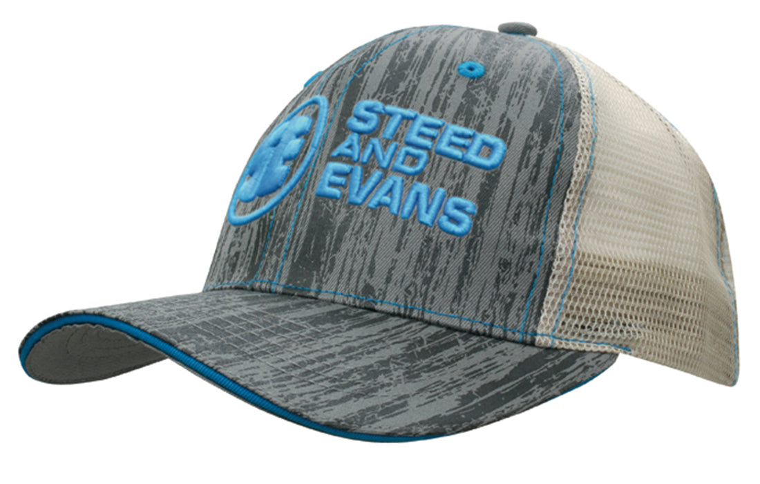 Headwear - Wood Printed With Mesh Back - 4143