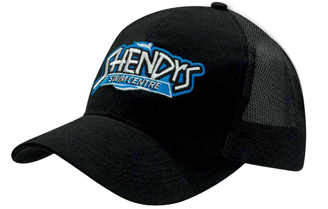 Headwear Brushed Cotton with Mesh Back Cap-4181