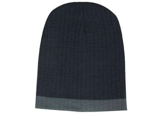 Headwear-Two Tone Cable Knit Beanie - Toque-4195