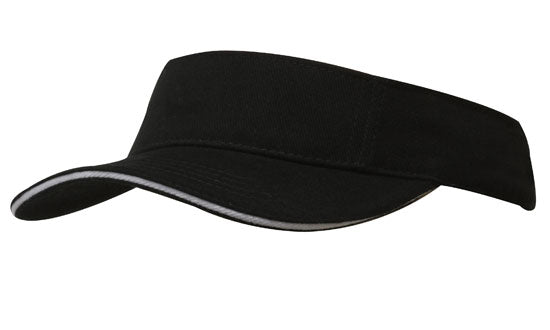 Headwear-Brushed Heavy Cotton Visor Cap-4230