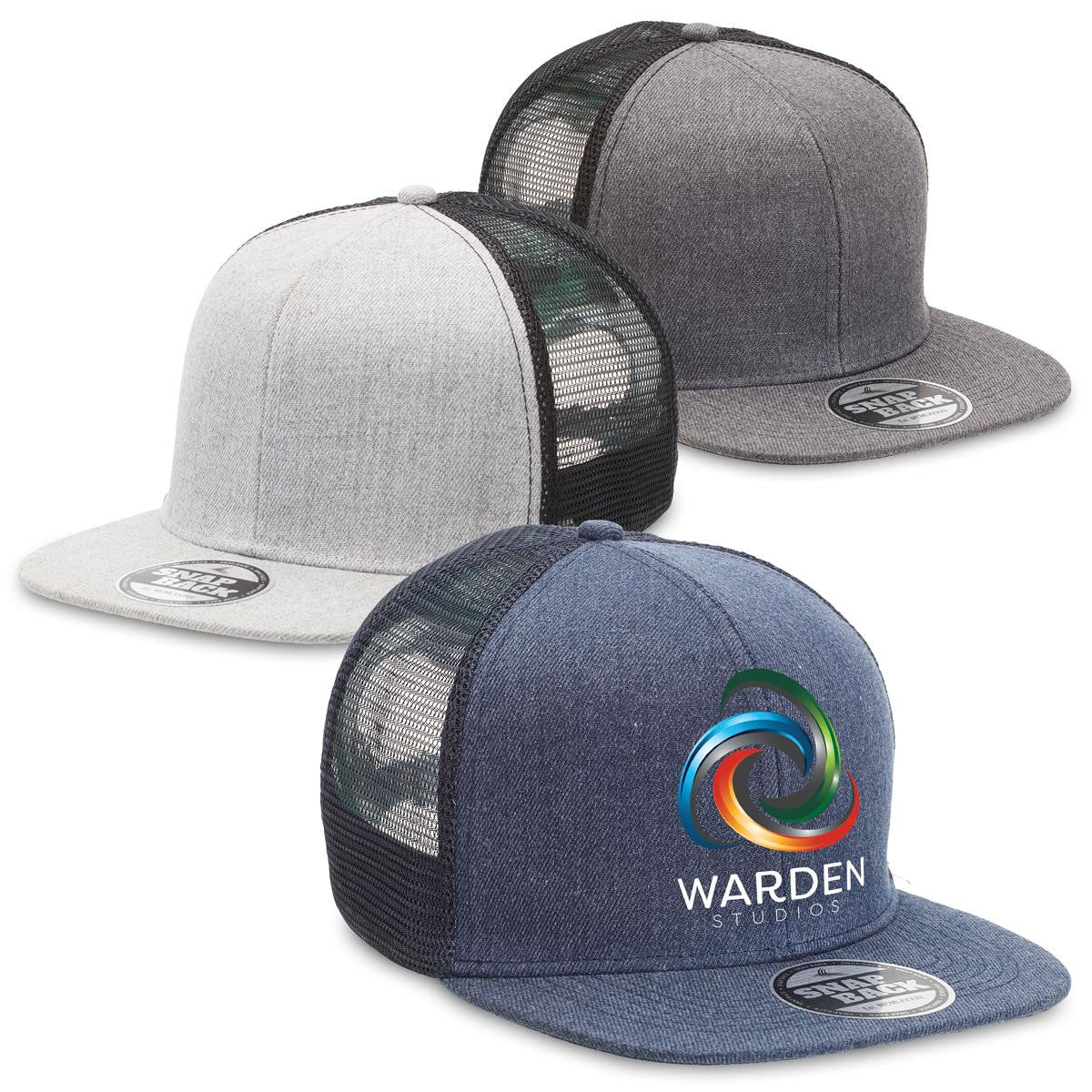 Legend Life-4396 Heathered Flat Peak Trucker (Pack of 15)
