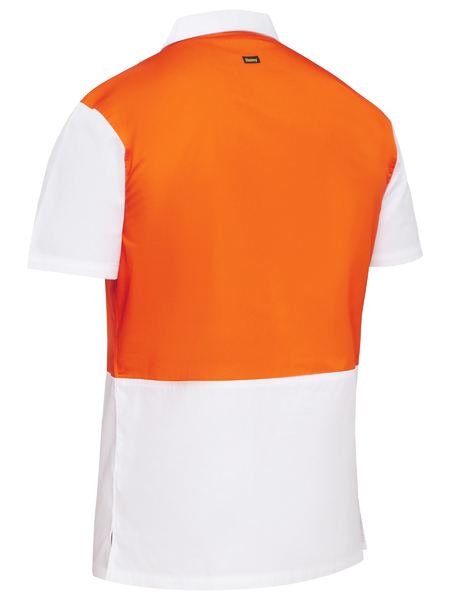 Bisley-Two Tone Hi Vis V-Neck Short Sleeve Shirt-BS1405
