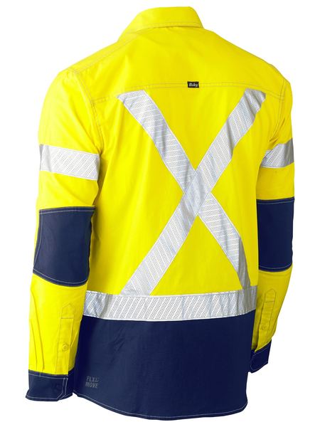 Bisley Flex & Move Tone HI Vis Stretch Utility Shirt-Long Sleeve-BS6177XT