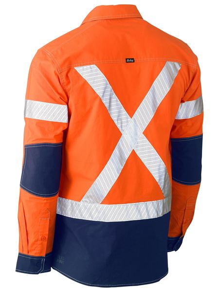 Bisley Flex & Move Tone HI Vis Stretch Utility Shirt-Long Sleeve-BS6177XT