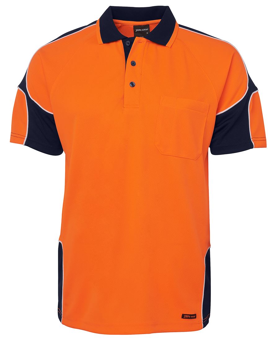 JB's Wear HI VIS S/S ARM PANEL POLO 6AP4S-A - Star Uniforms Australia