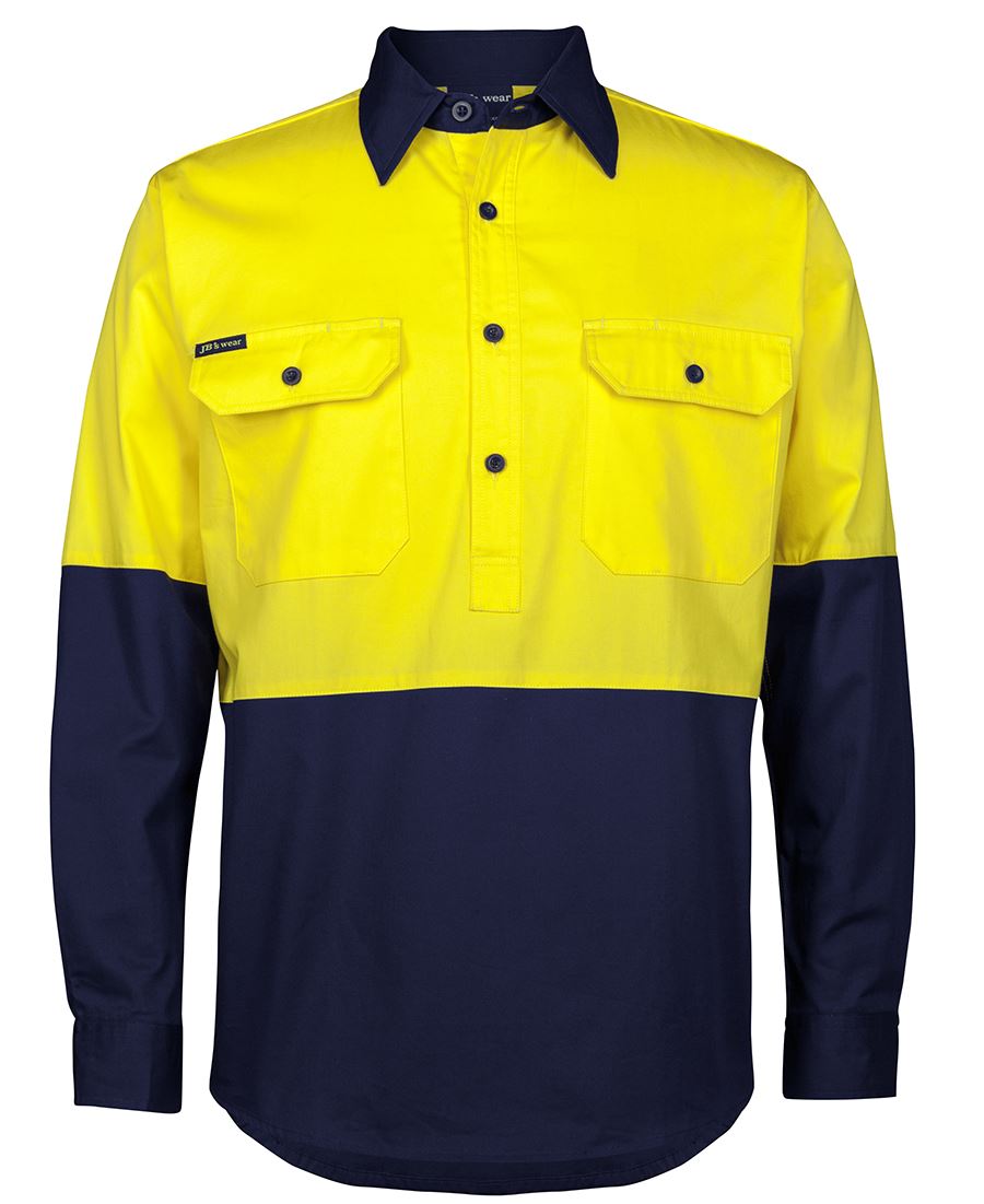Jb'S Wear Hi Vis Close Front L/S 150G Work Shirt 6Hvcs - Star Uniforms Australia