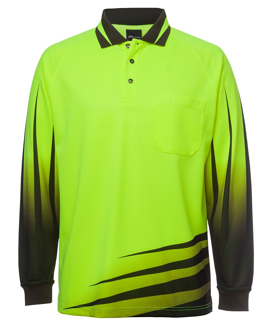 Jb'S Wear Hi Vis L/S Rippa Sub Polo 6Hvrl - Star Uniforms Australia