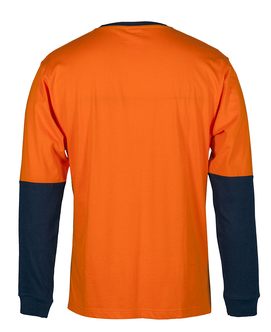 Jb'S Wear Hi Vis L/S Crew Neck Cotton T-Shirt 6Hvtn - Star Uniforms Australia