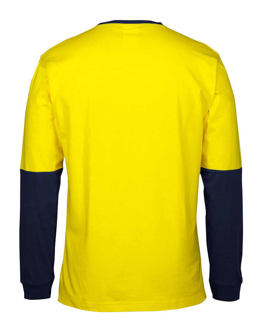 Jb'S Wear Hi Vis L/S Crew Neck Cotton T-Shirt 6Hvtn - Star Uniforms Australia