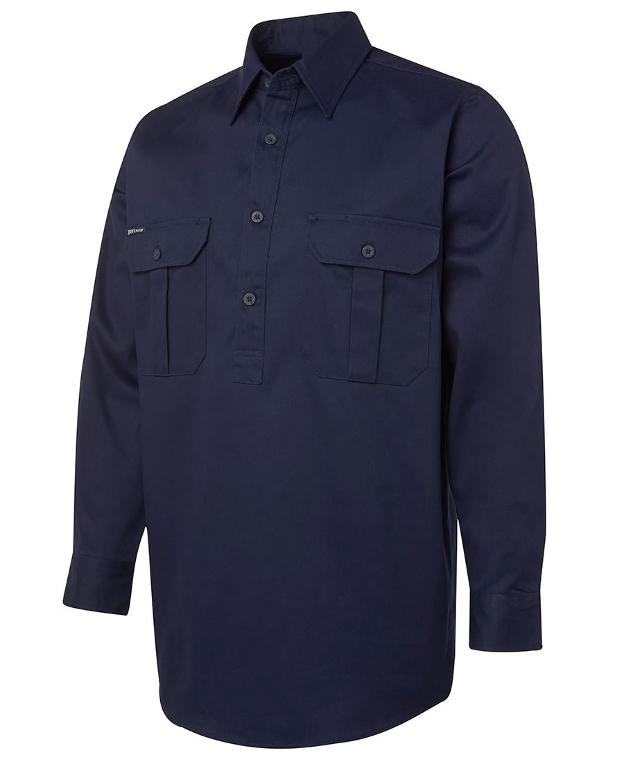 Jb'S Wear L/S 190G Close Front Work Shirt 6Wscf - Star Uniforms Australia