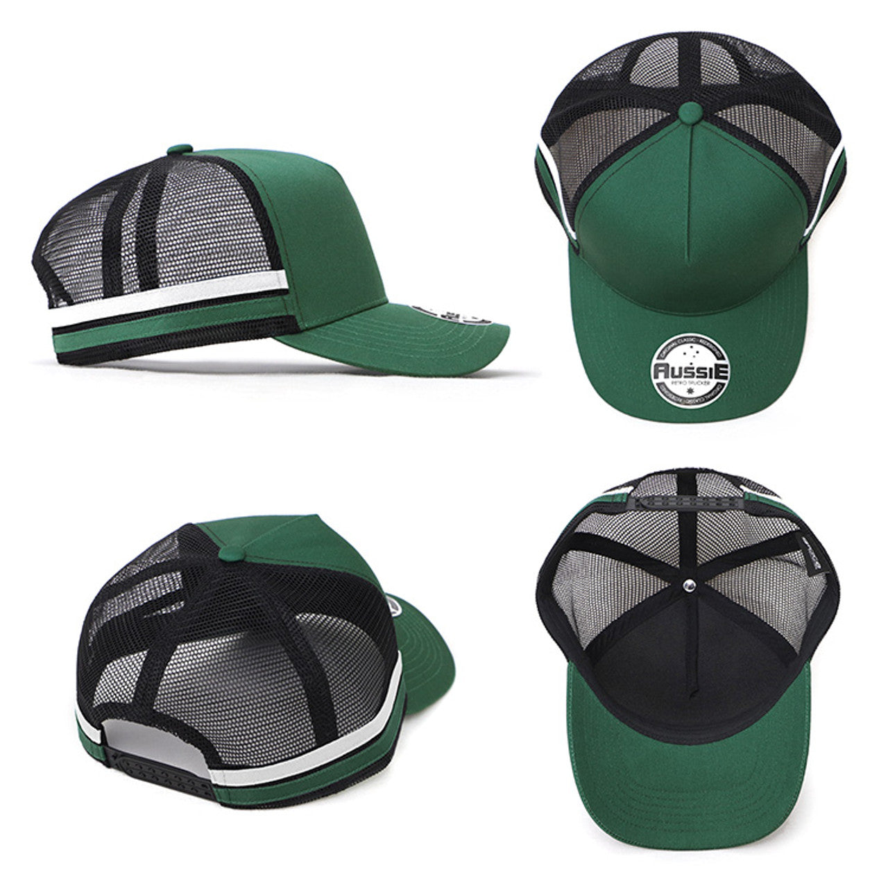 Grace Collection - AH456 - A-Frame Striped Trucker Cap