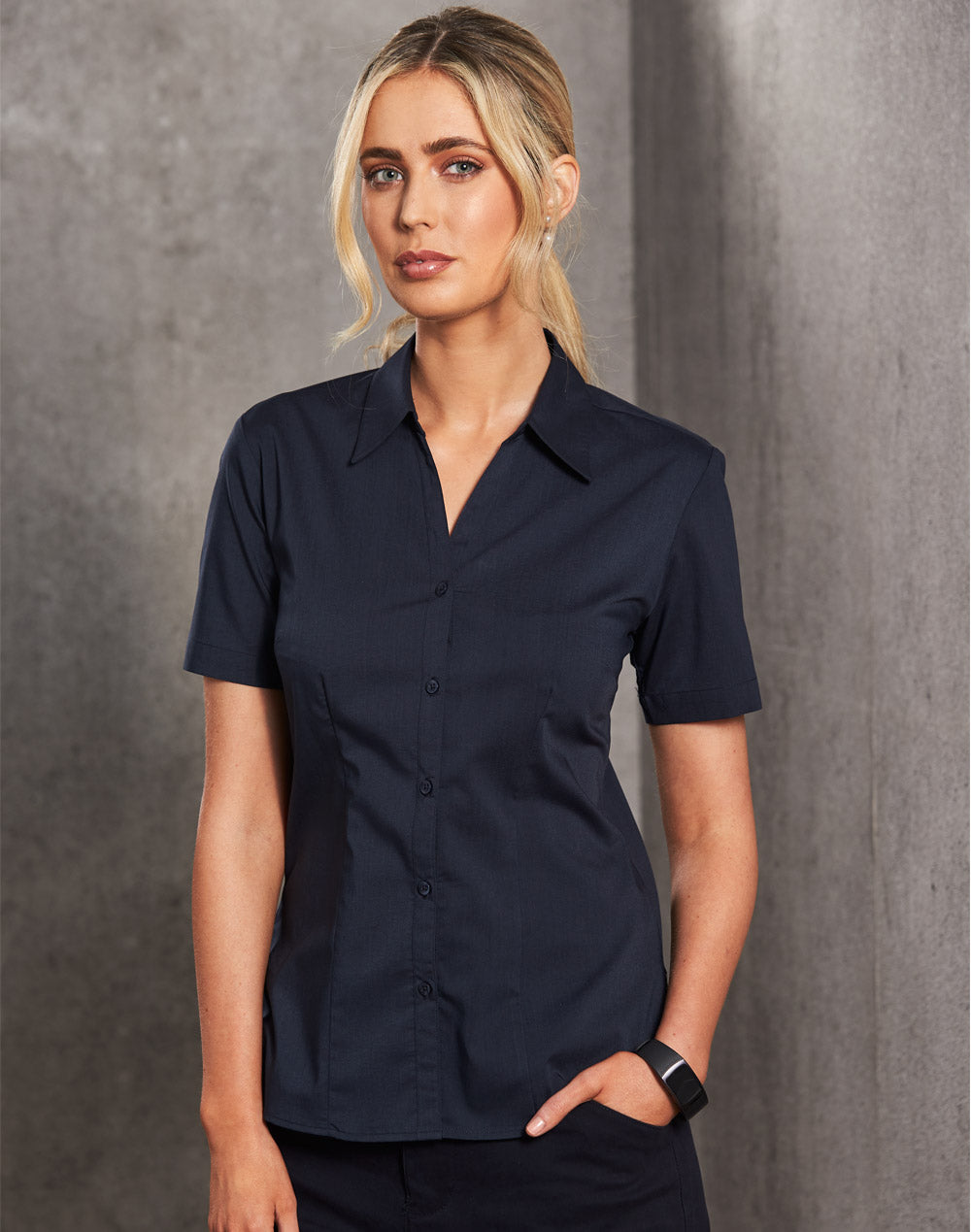 Winning Spirit -Women's Teflon Executive Short Sleeve Shirt - BS07S