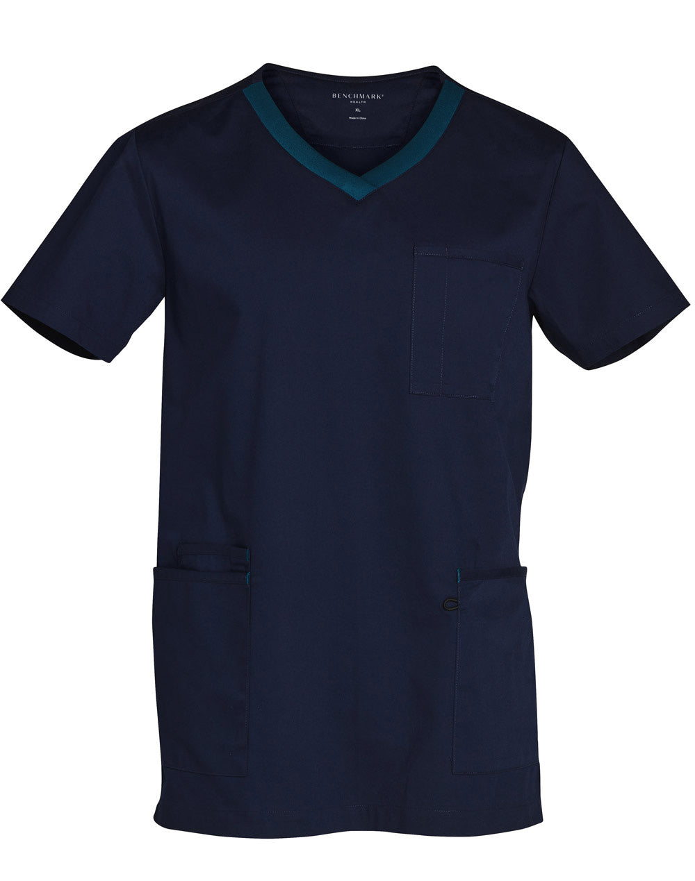Winning Spirit-Mens V-Neck Contrast Trim Scrub Top-M7650