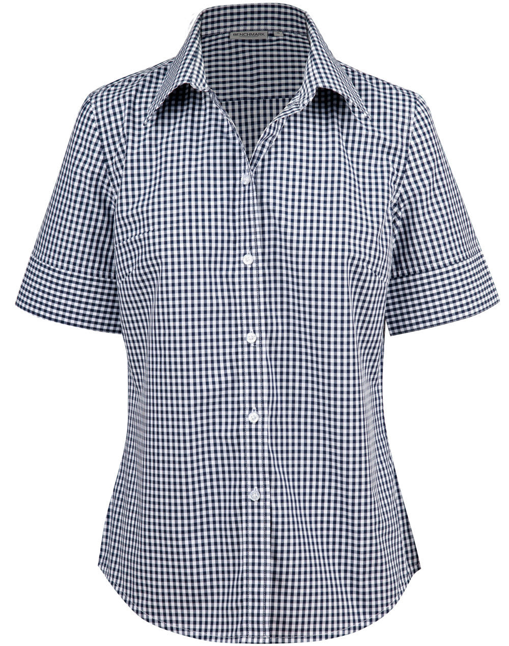 Winning Spirit- Ladies’ Gingham Check Short Sleeve Shirt-M8300S