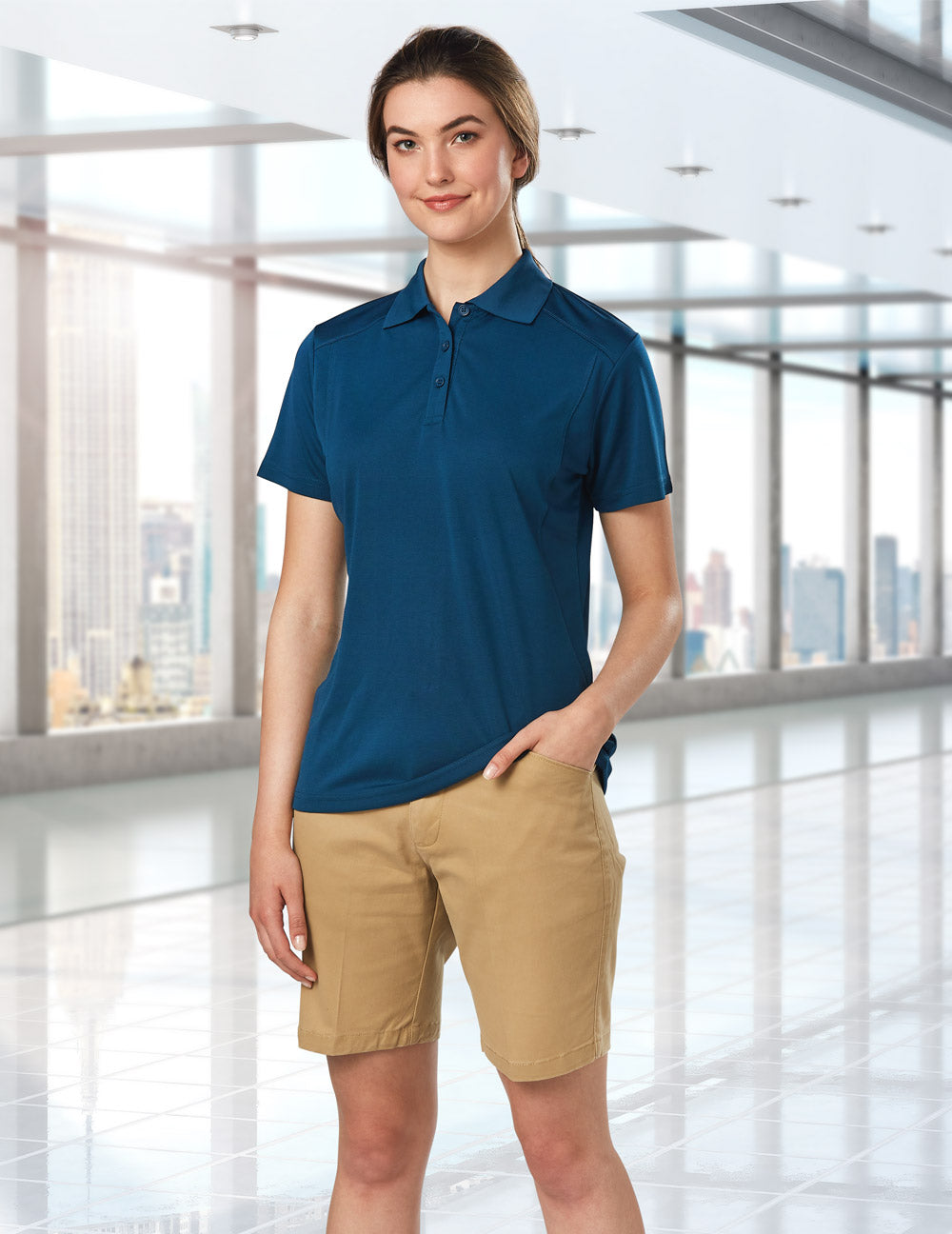Winning Spirit-Ladies Stretch Slimfit Boston Chino Shorts-M9391