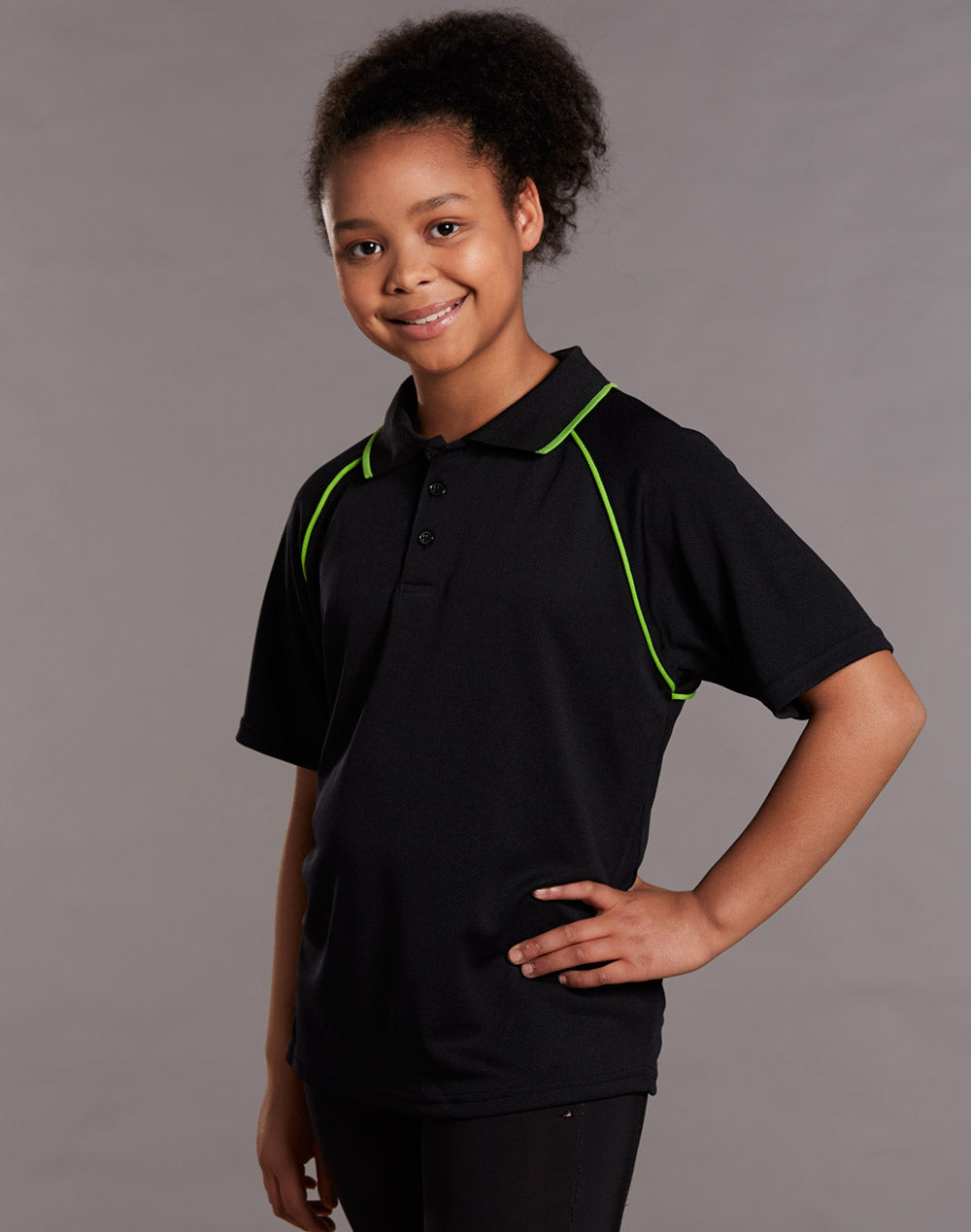 Winning Spirit -Champion Kids Cooldry Raglan Short Sleeve Contrast Polo 2nd (3 colour) (PS24)