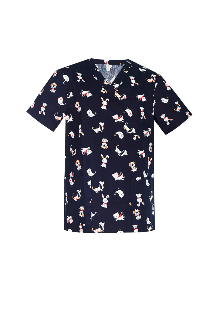 Biz Care-Mens Brst Friends Scrub Top- CST147MS
