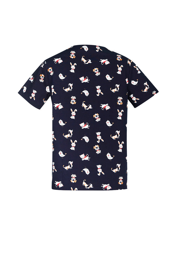 Biz Care-Mens Brst Friends Scrub Top- CST147MS