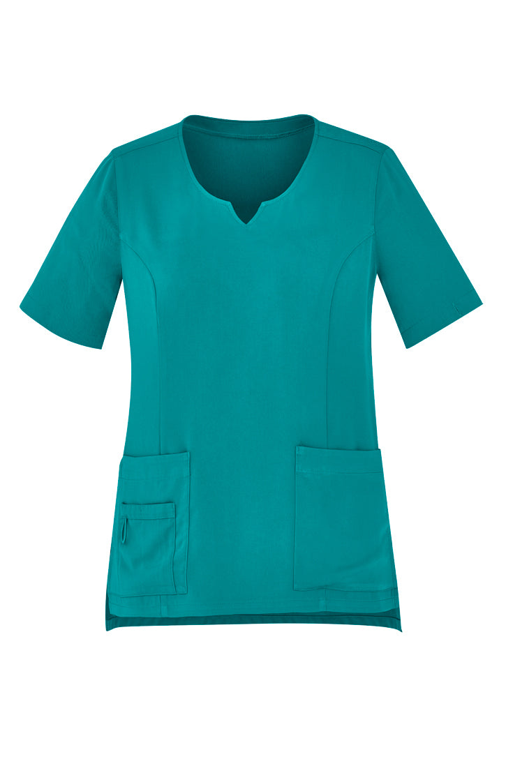 Biz Care Womens Tailored Fit Round Neck Scrub Top CST942LS - Star Uniforms Australia