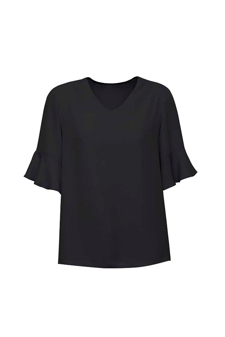 Biz Corporate Womens Aria Fluted Sleeve Blouse RB966LS - Star Uniforms Australia