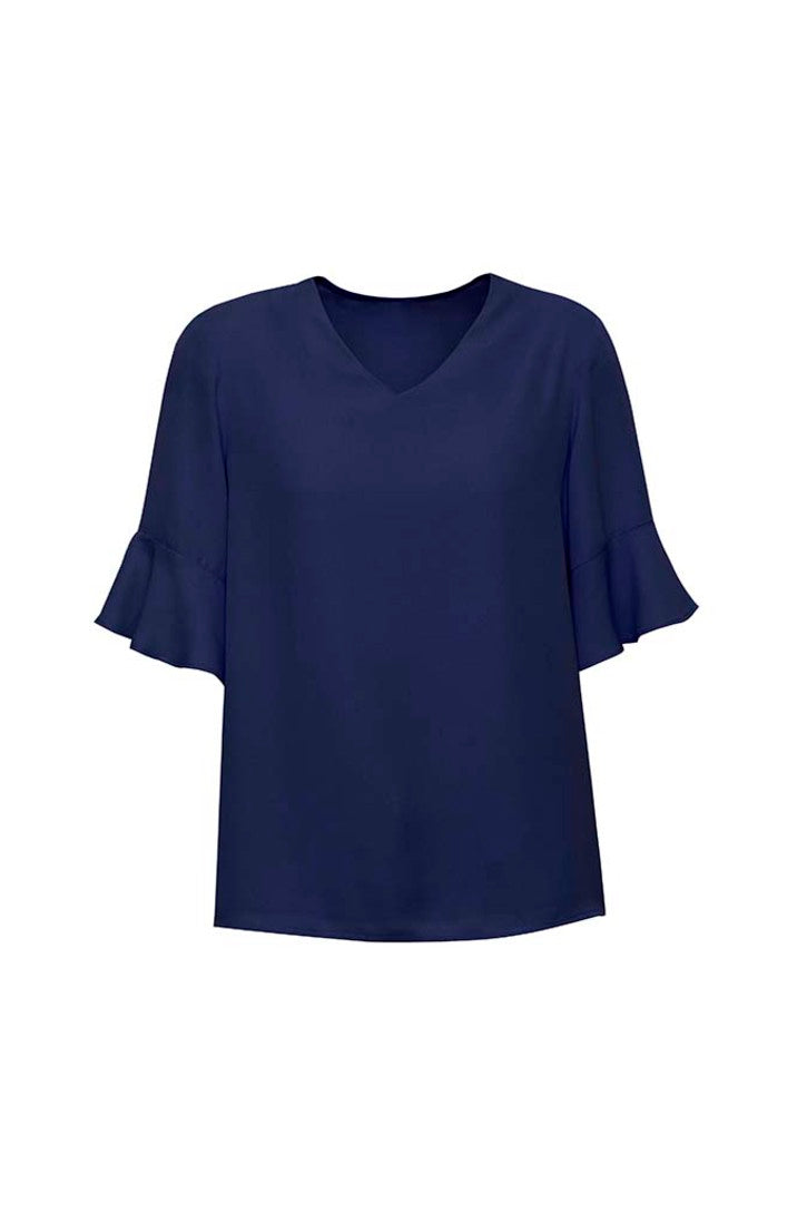 Biz Corporate Womens Aria Fluted Sleeve Blouse RB966LS - Star Uniforms Australia