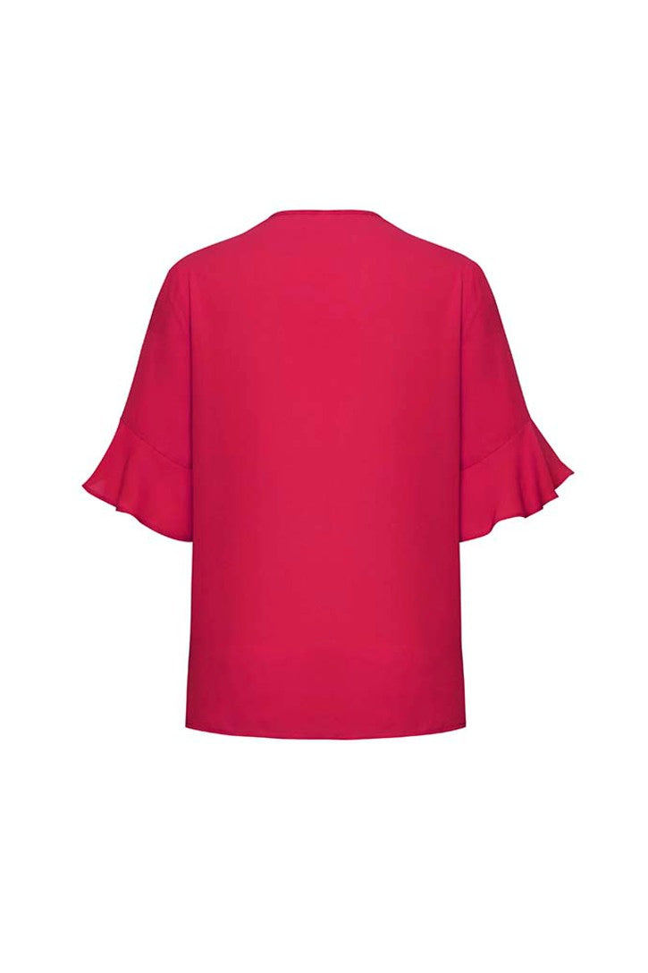 Biz Corporate Womens Aria Fluted Sleeve Blouse RB966LS - Star Uniforms Australia