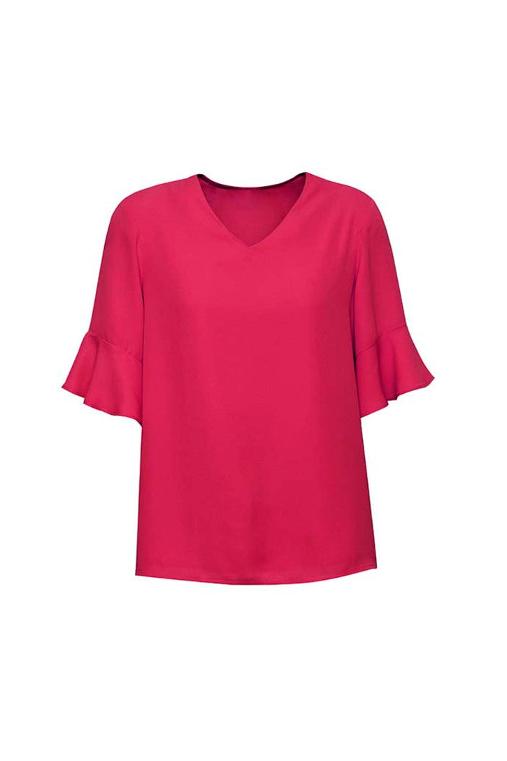 Biz Corporate Womens Aria Fluted Sleeve Blouse RB966LS - Star Uniforms Australia