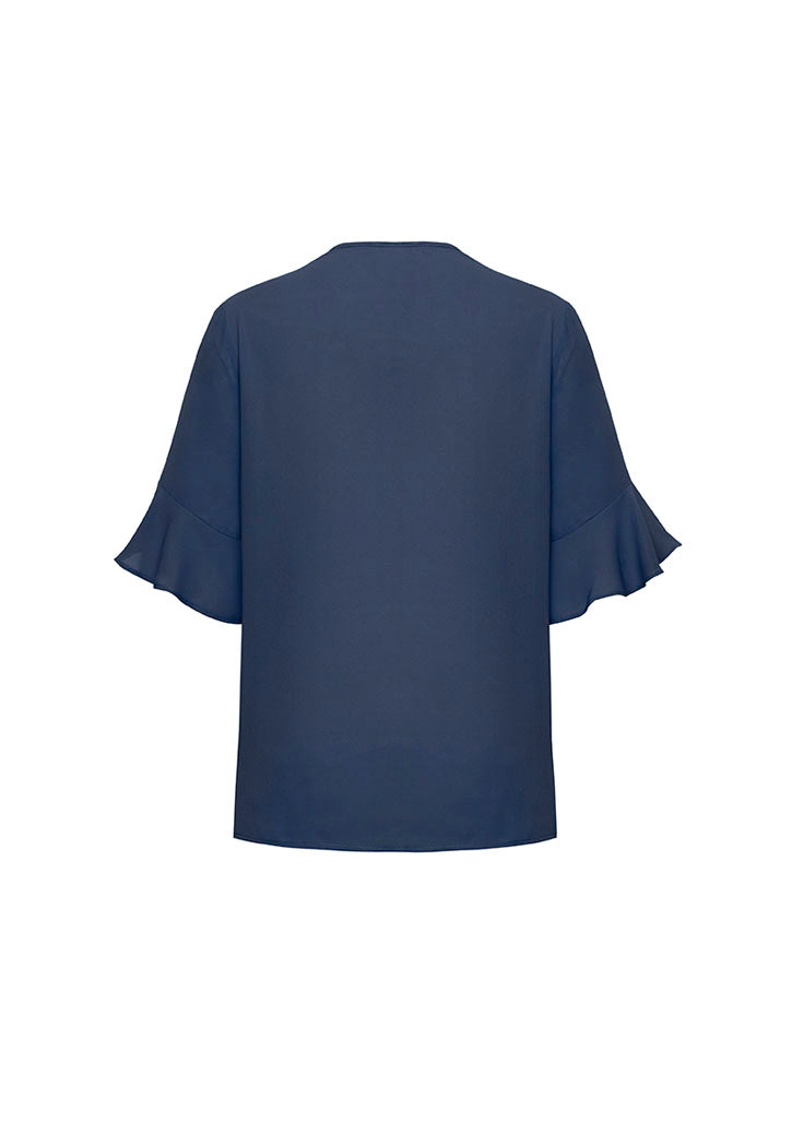 Biz Corporate Womens Aria Fluted Sleeve Blouse RB966LS