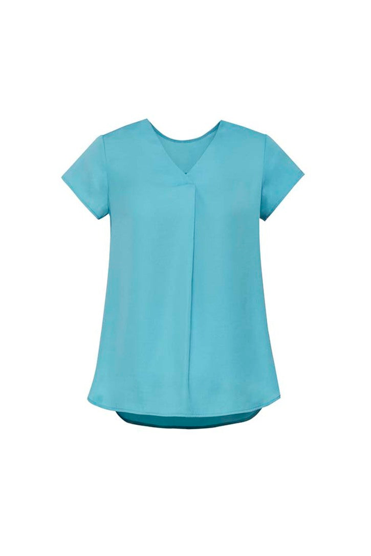 Biz Corporate Womens Kayla V-Neck Pleat Blouse RB967LS - Star Uniforms Australia