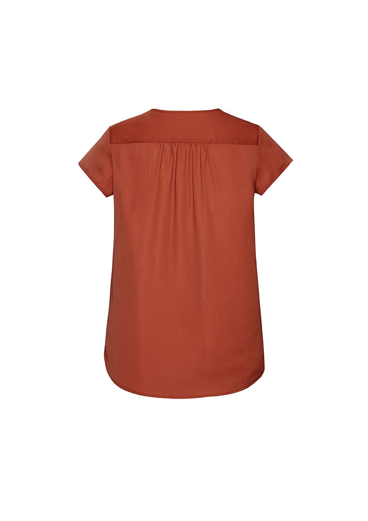 Biz Corporate Womens Kayla V-Neck Pleat Blouse RB967LS