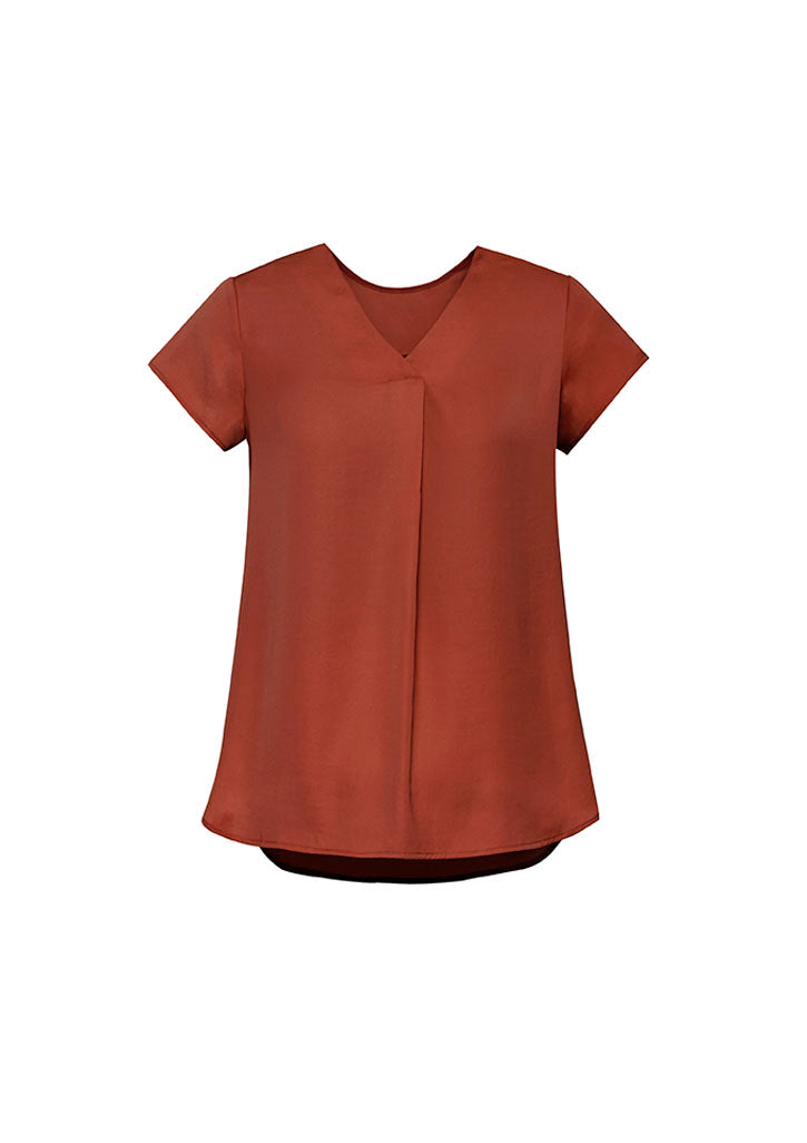 Biz Corporate Womens Kayla V-Neck Pleat Blouse RB967LS