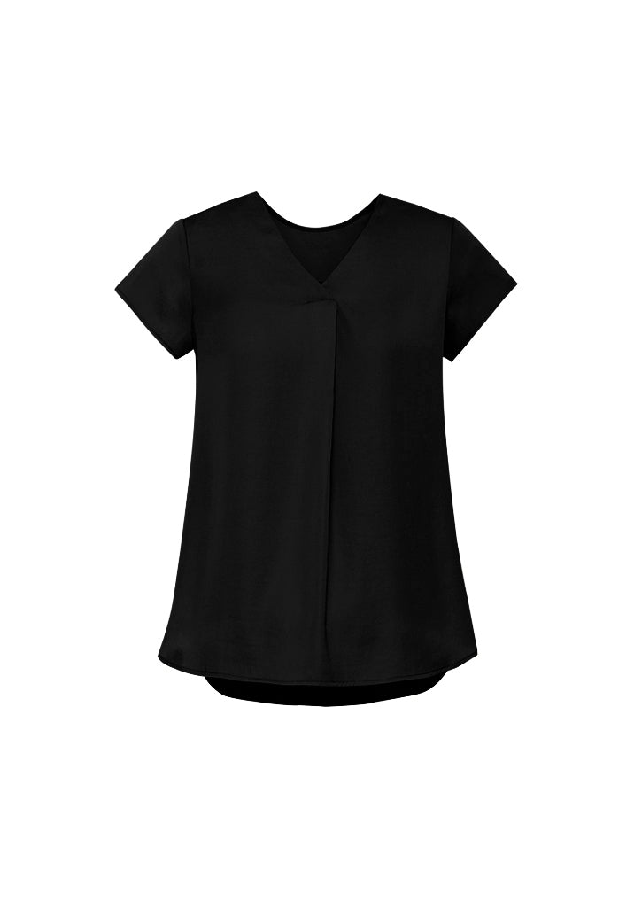 Biz Corporate Womens Kayla V-Neck Pleat Blouse RB967LS - Star Uniforms Australia