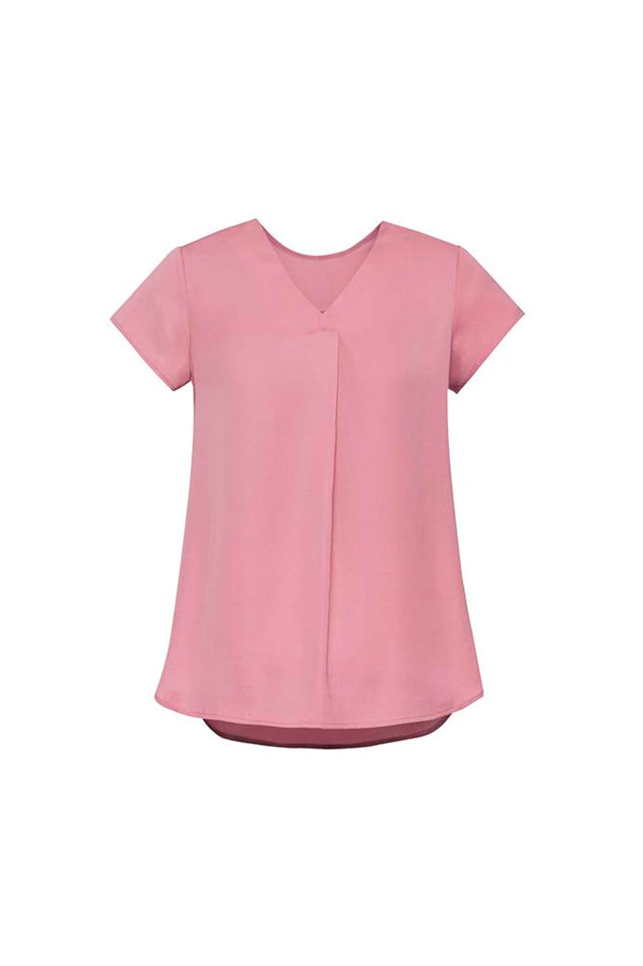 Biz Corporate Womens Kayla V-Neck Pleat Blouse RB967LS - Star Uniforms Australia