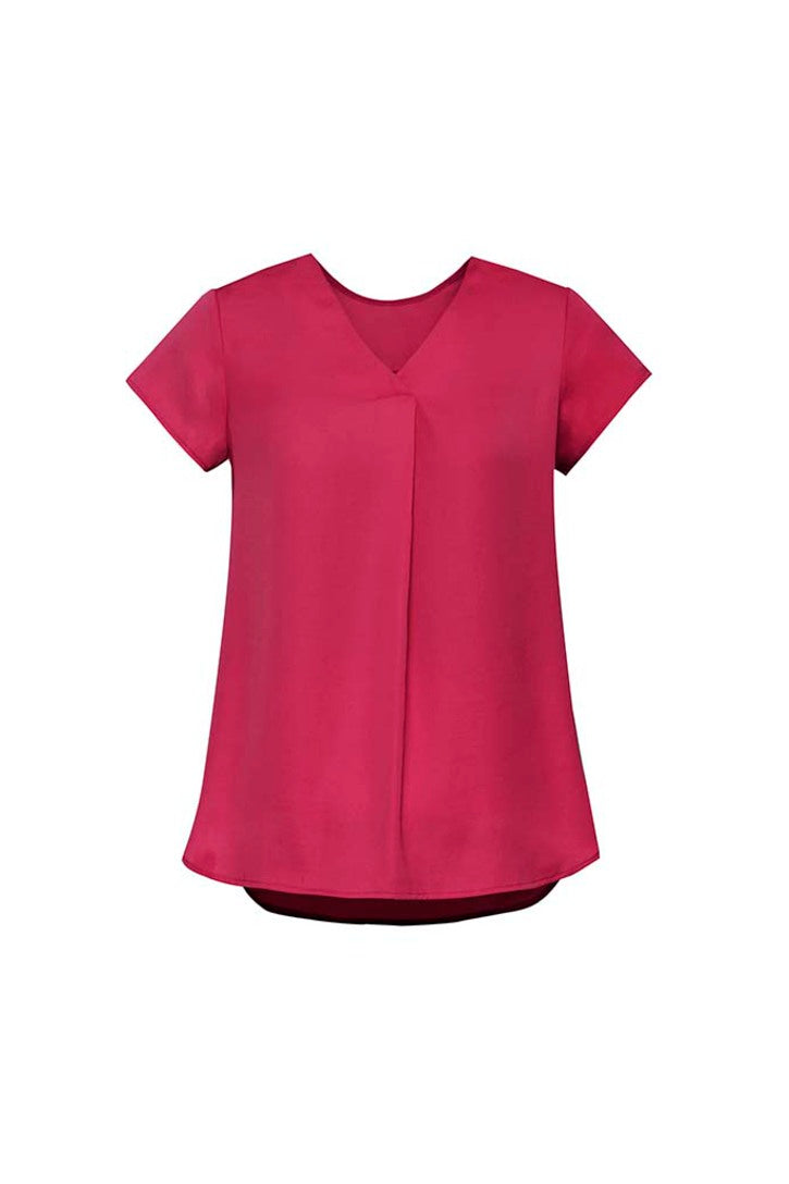 Biz Corporate Womens Kayla V-Neck Pleat Blouse RB967LS - Star Uniforms Australia
