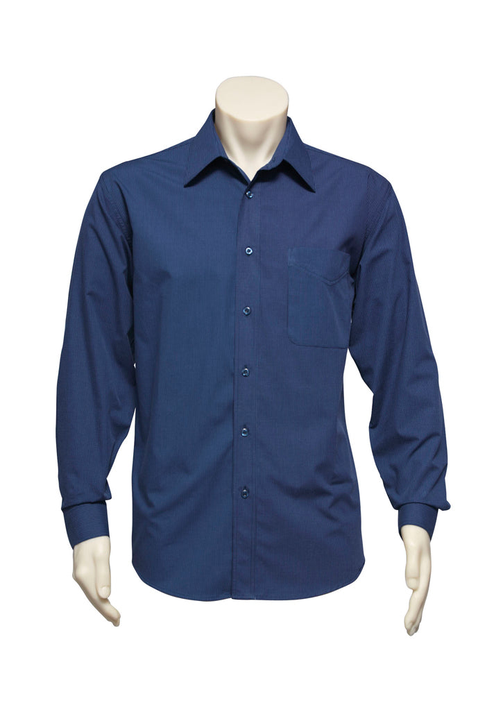 Biz Collection Mens Micro Check Long Sleeve Shirt Sh816 - Star Uniforms Australia