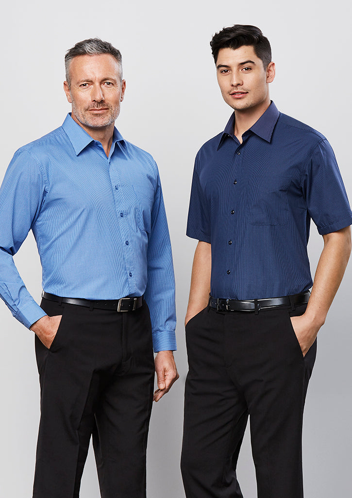 Biz Collection Mens Micro Check Short Sleeve Shirt Sh817 - Star Uniforms Australia