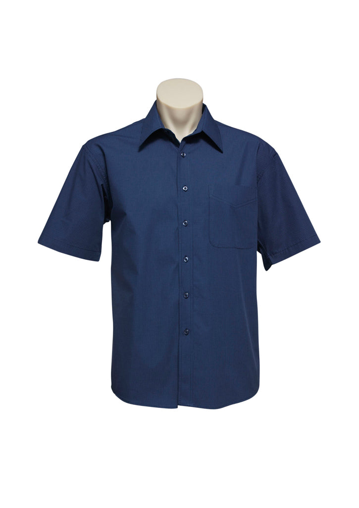 Biz Collection Mens Micro Check Short Sleeve Shirt Sh817 - Star Uniforms Australia