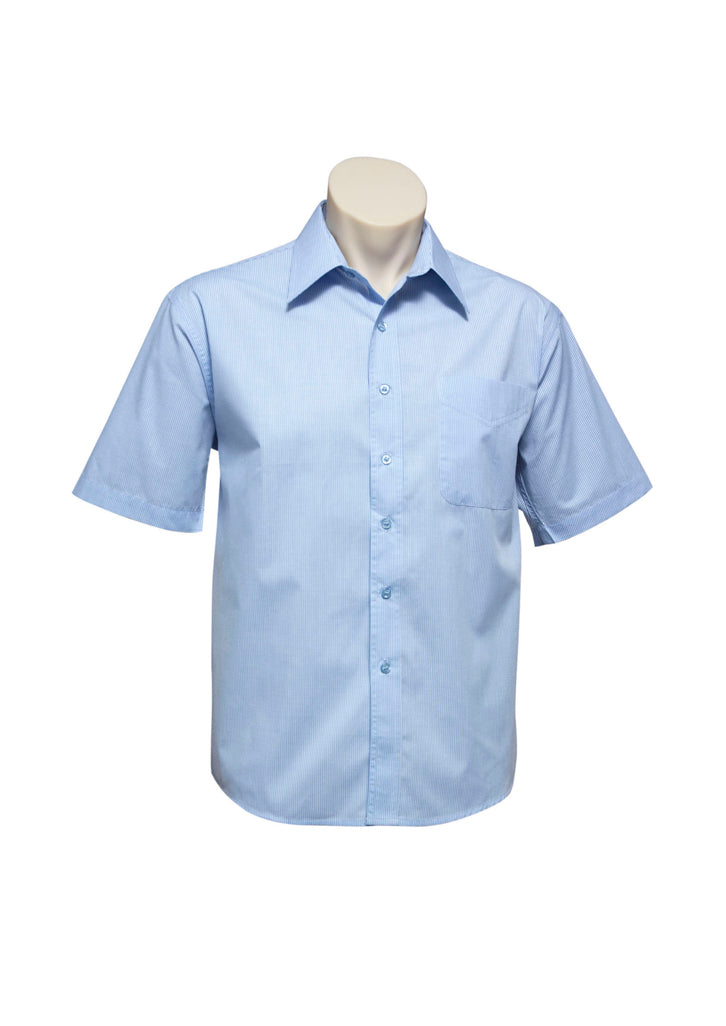 Biz Collection Mens Micro Check Short Sleeve Shirt Sh817 - Star Uniforms Australia